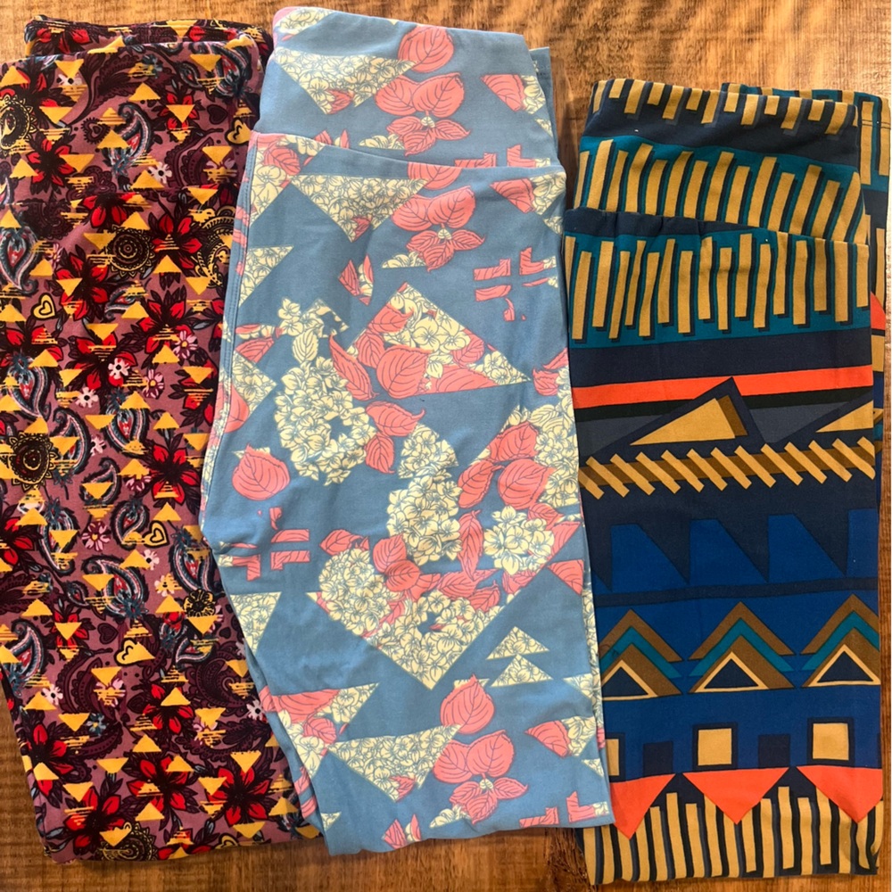 LuLaRoe OS 3 pair leggings